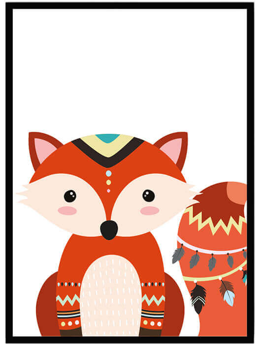 Poster Hello fox - Dekortorget