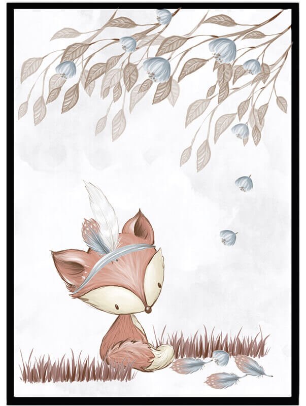 Poster Tree & fox - Dekortorget