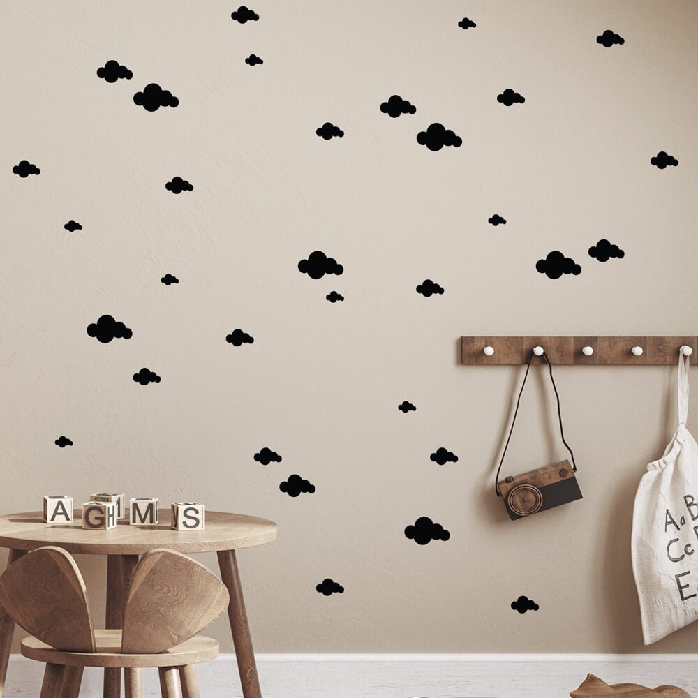 Väggdekor moln svart - olika storlekar - Dekortorget