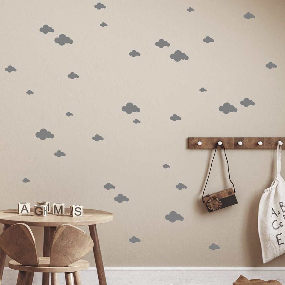 Väggdekor moln gråa - olika storlekar - Dekortorget