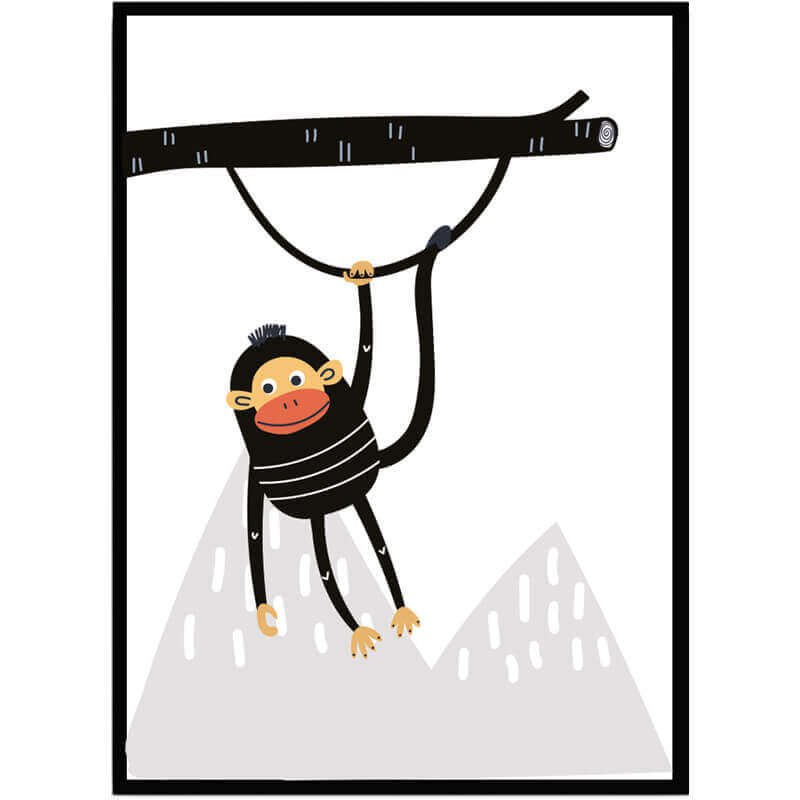 Poster Apa på gren- Dekortorget