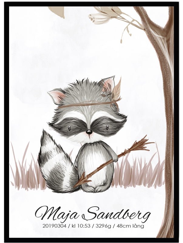 Namntavla Tvättbjörn - Dekortorget