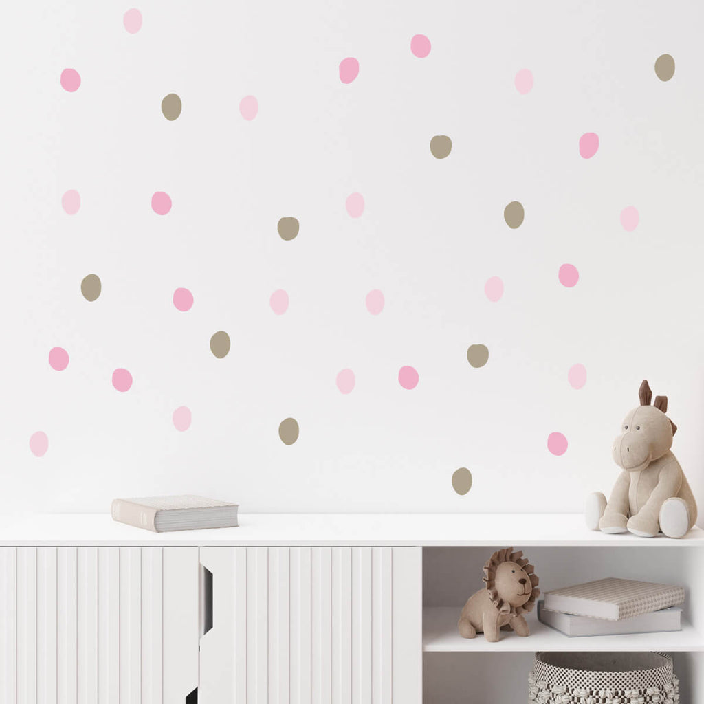 Väggdekor spots - Ljusrosa, rosa & beige