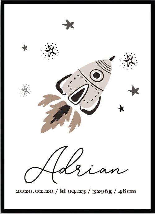 Namntavla Raket natur - Dekortorget