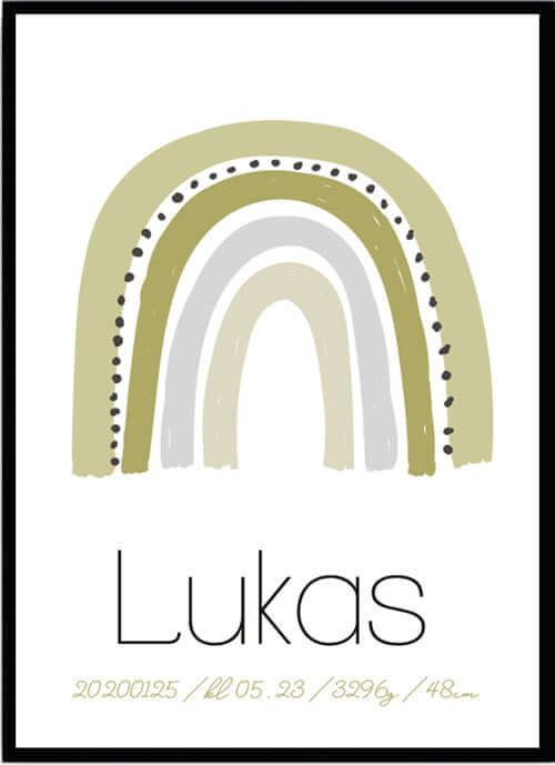 Namntavla Regnbåge grön - Dekortorget