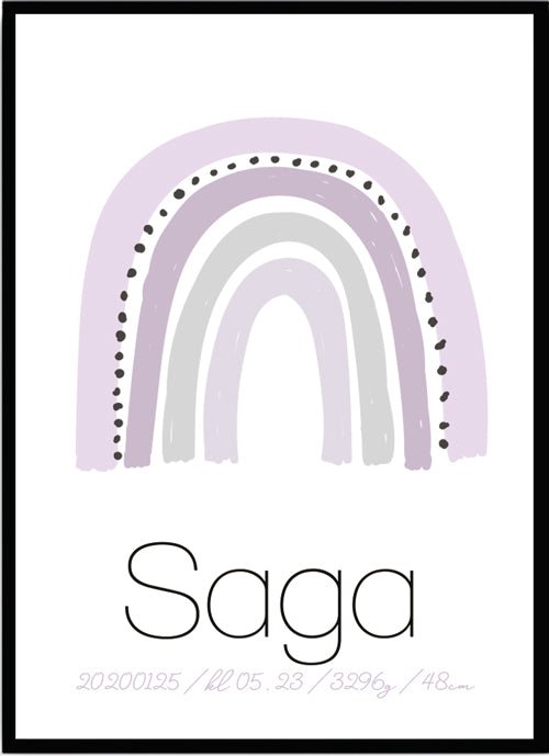 Namntavla Regnbåge lila - Dekortorget