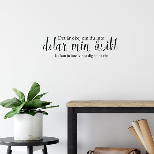 Väggord Delar min åsikt - Dekortorget