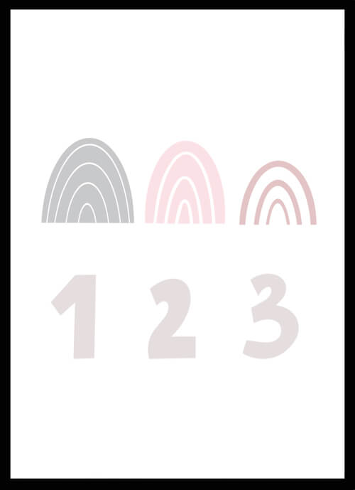 Poster Regnbågar 123 - Dekortorget