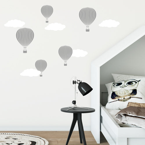 Väggdekor Luftballonger grå