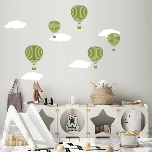 Väggdekor Luftballonger Olivgrön - Dekortorget