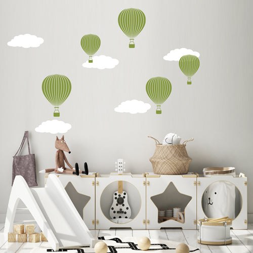 Väggdekor Luftballonger Olivgrön