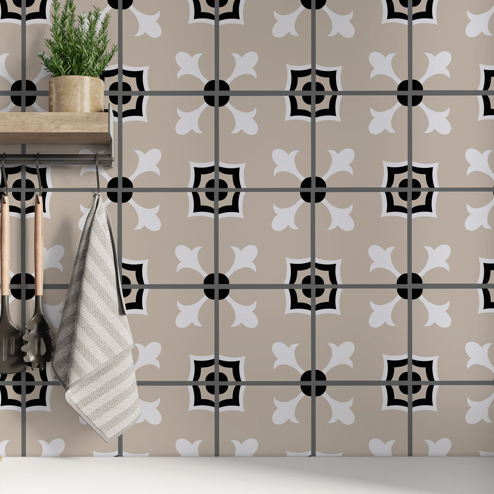Kakeldekor marockansk beige & svart
