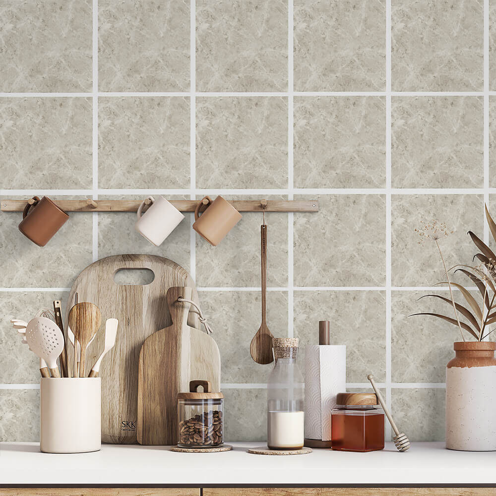 Kakeldekor marmor beige