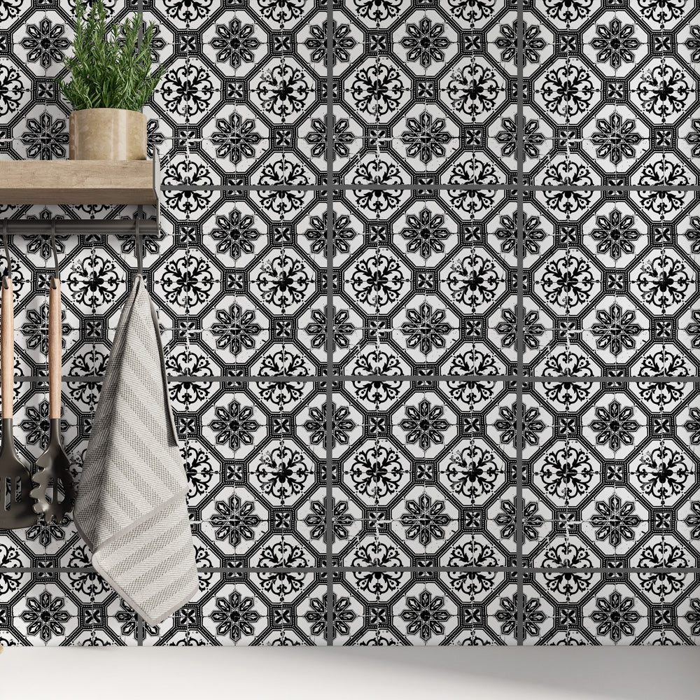 Kakeldekor marockansk vintage svart - Dekortorget