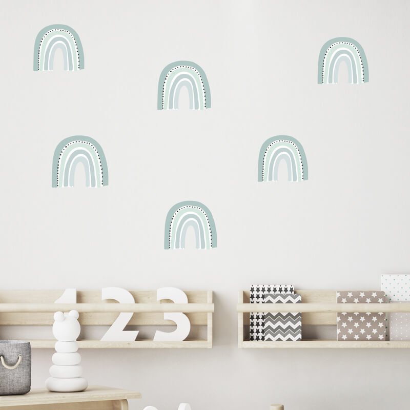 Väggdekor regnbågar mintgrön - Dekortorget