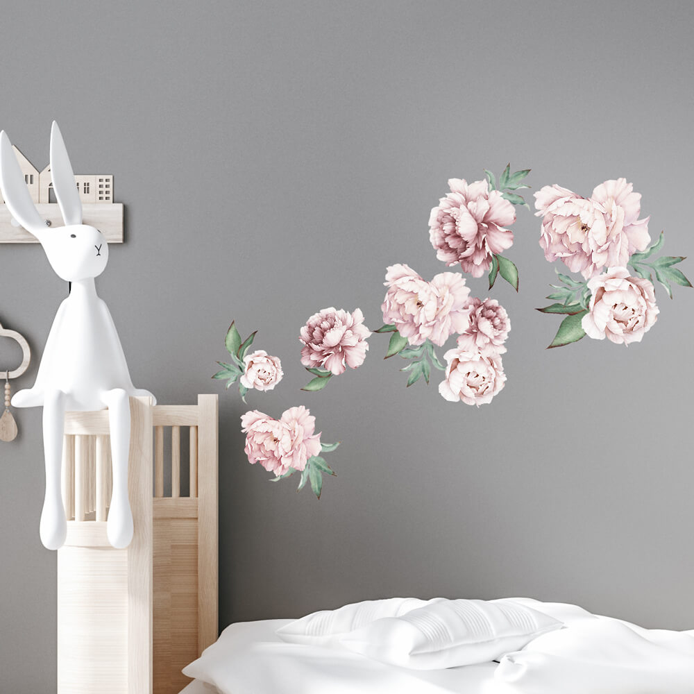 Väggdekor Pioner rosa