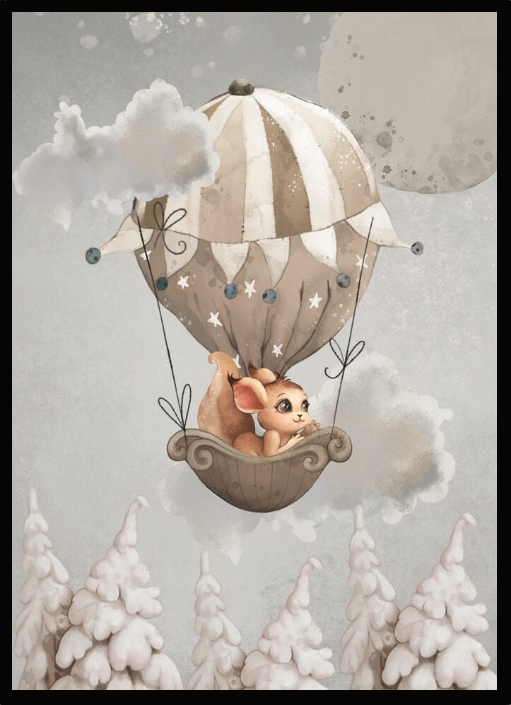 Poster Flying a balloon - Dekortorget