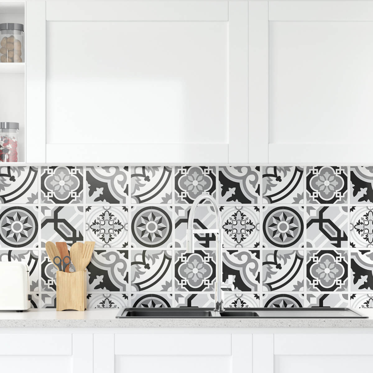 Kakeldekor mix svart - Dekortorget