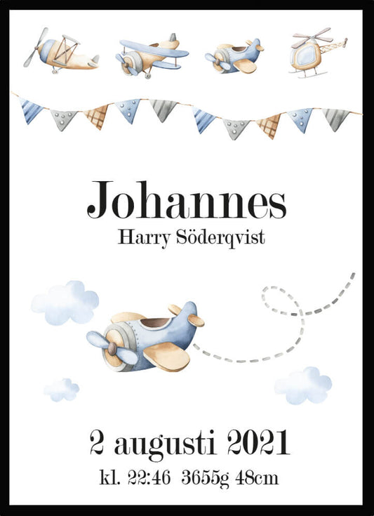 Namntavla Flygplan - Dekortorget