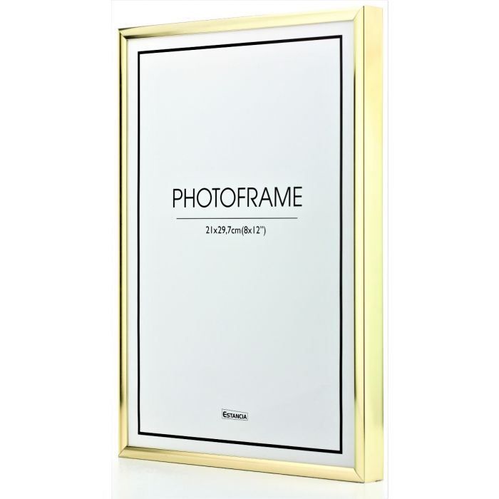 Aluminium ram guld med plexiglas A4 (21x30cm)
