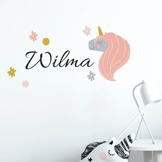 Väggord unicorn - egen text - Dekortorget