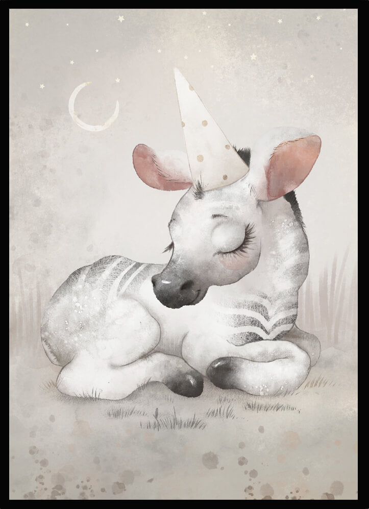 Poster sleeping zebra