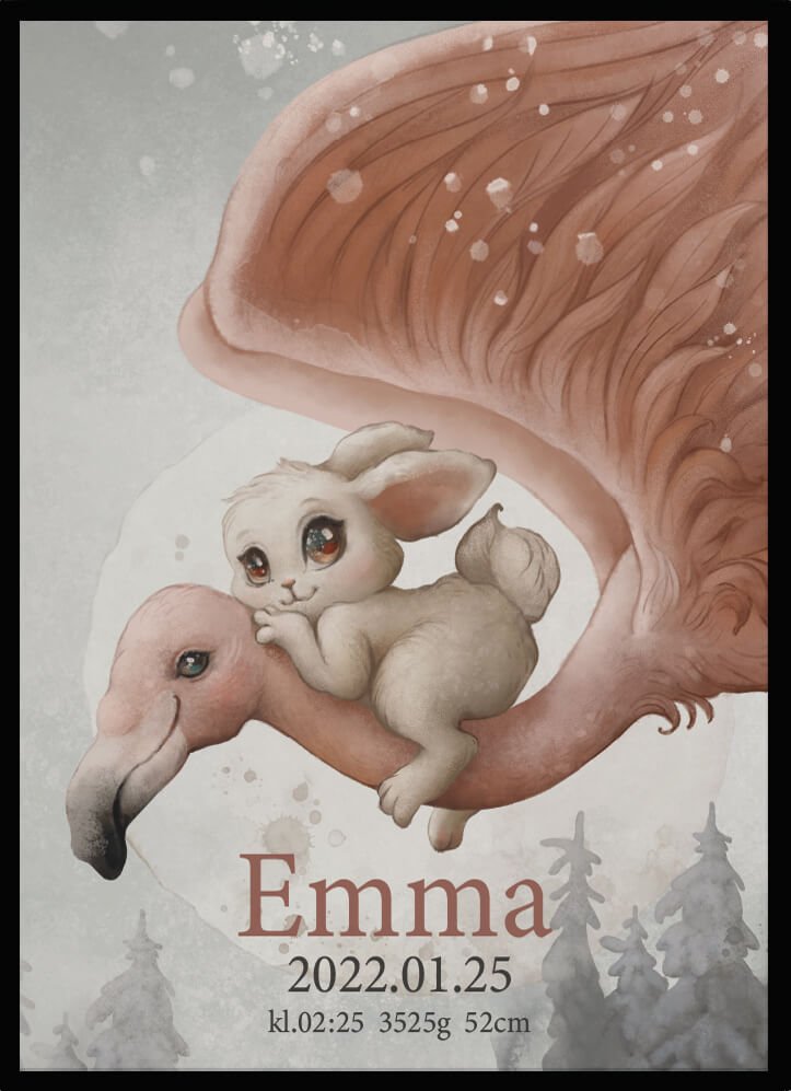 Namntavla Flying with friend - Dekortorget