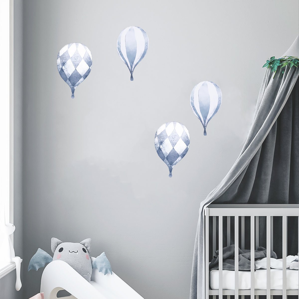 Väggdekor luftballonger blå - Dekortorget