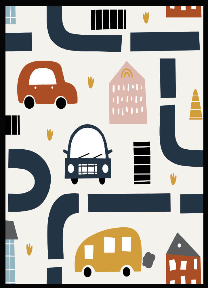 Poster Bilar på väg - Dekortorget