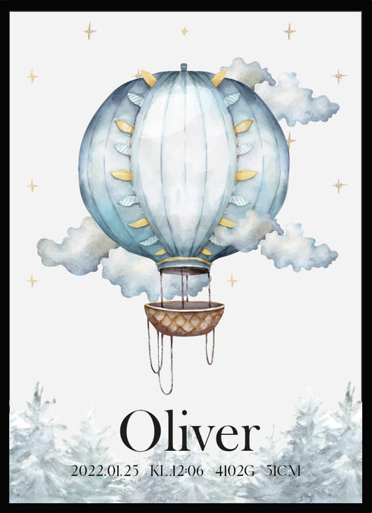Namntavla Luftballong bland moln - Dekortorget