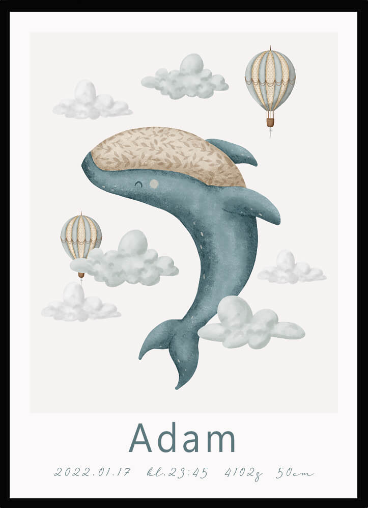 Namntavla Whale - Dekortorget