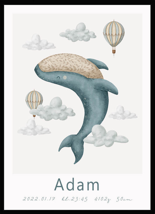 Namntavla Whale - Dekortorget