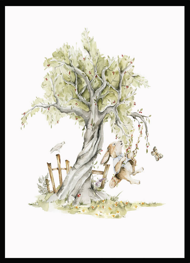 Poster Kanin på gunga - Dekortorget