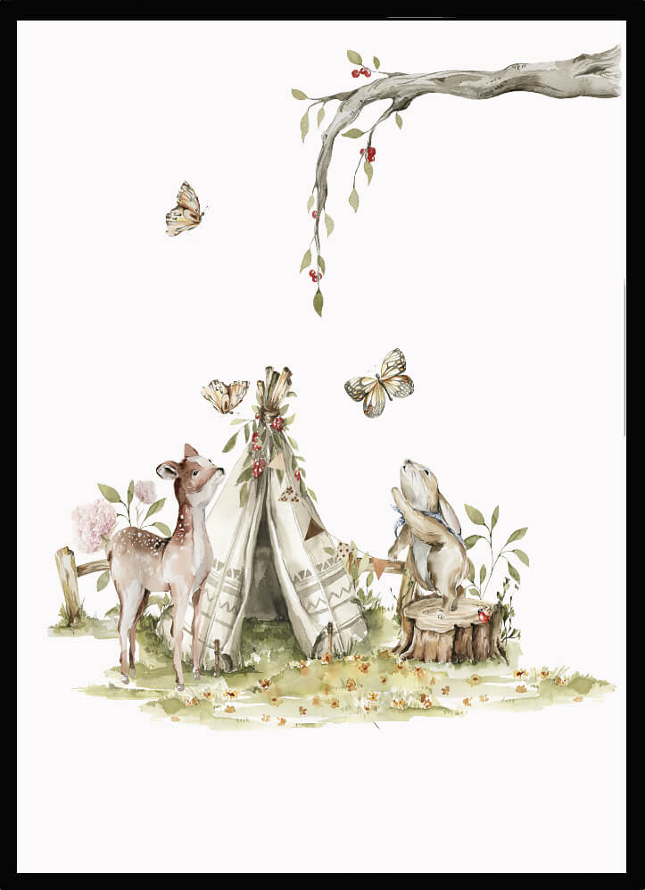 Poster Rådjur & Kanin - Dekortorget