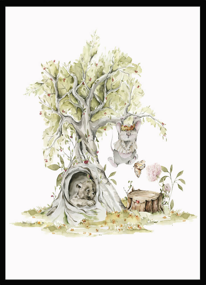 Poster Kanin i träd - Dekortorget
