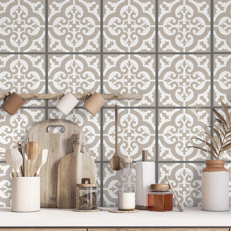 Kakeldekor marockansk 2 beige - Dekortorget