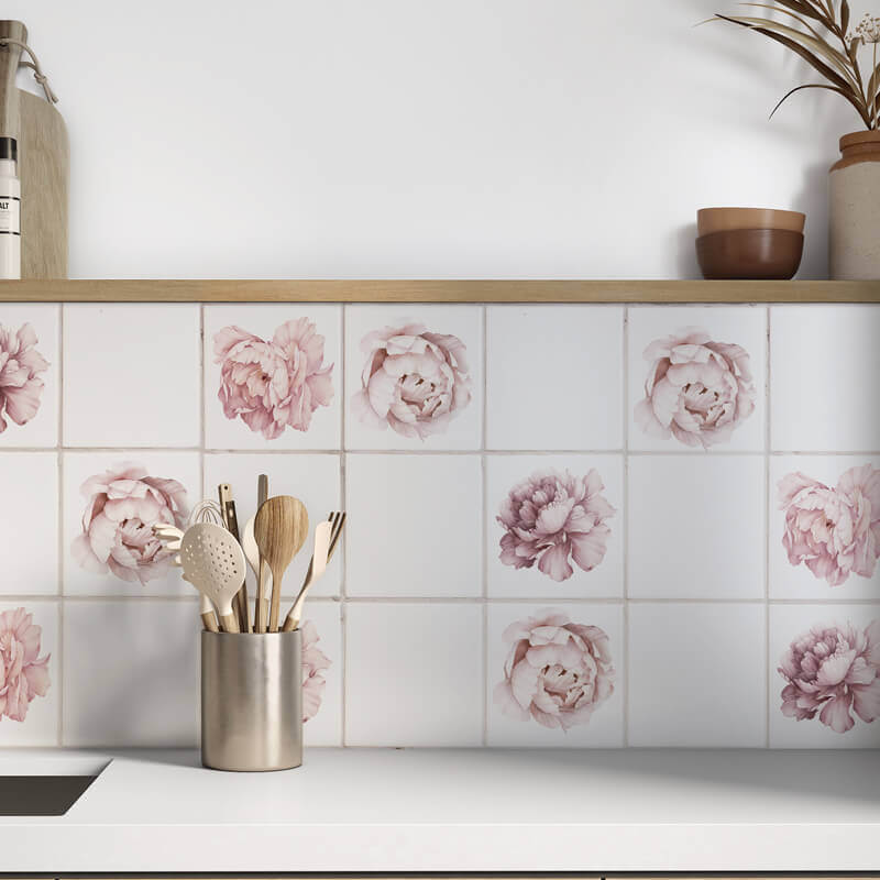 Kakeldekor pioner rosa - Dekortorget