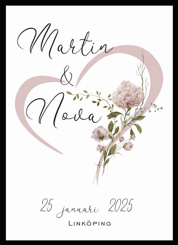 Bröllopstavla Hjärta - Dekortorget