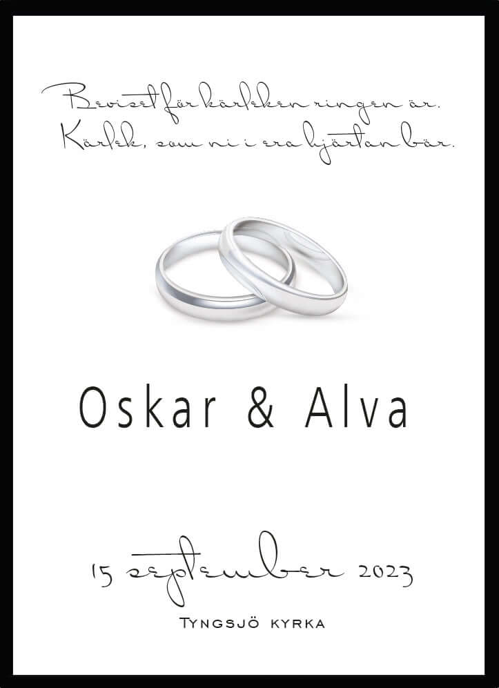 Bröllopstavla Beviset för kärleken silver
