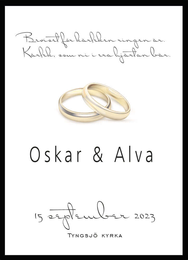 Bröllopstavla Beviset för kärleken guld