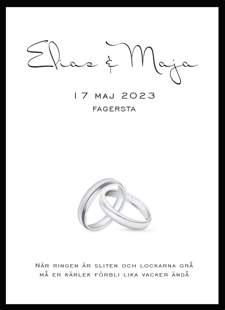 Bröllopstavla Må er kärlek silver - Dekortorget