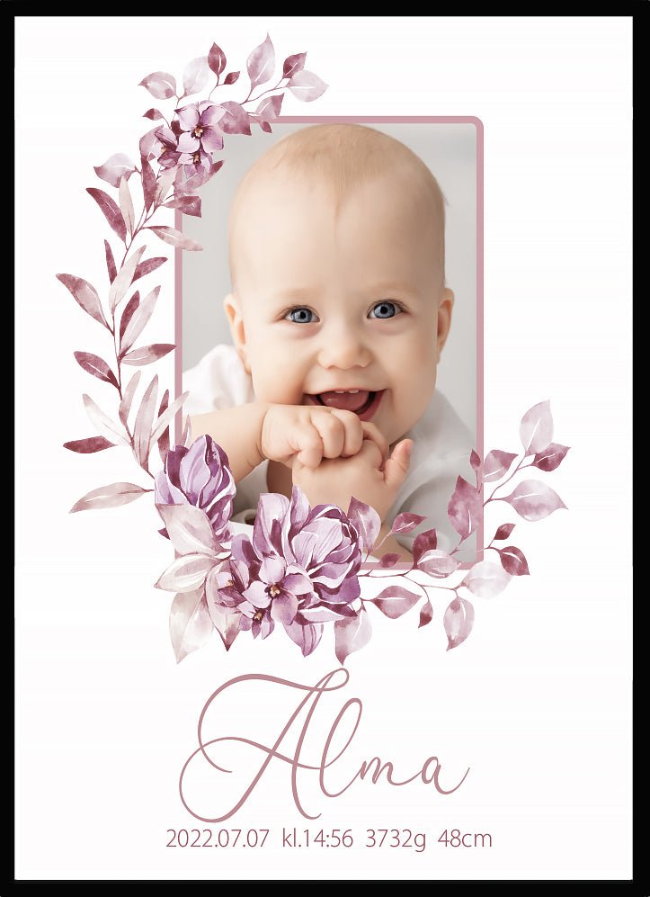 Namntavla Eget foto - blomma rosa - Dekortorget