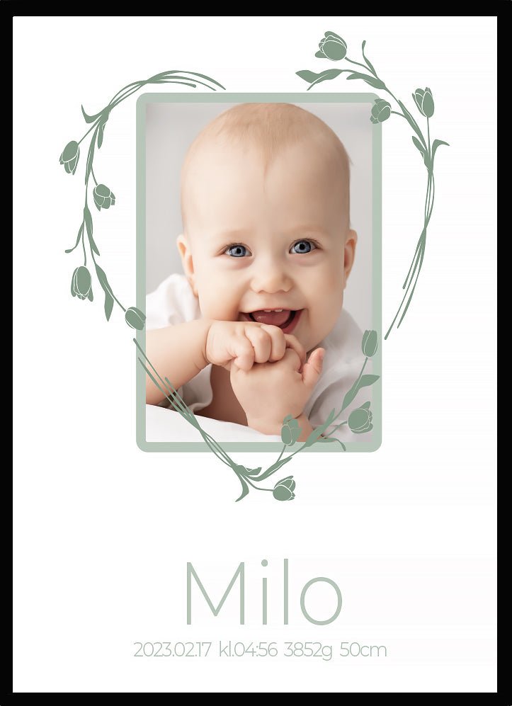 Namntavla Eget foto - hjärta grön - Dekortorget