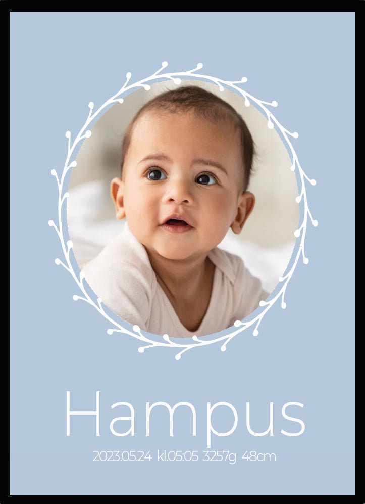 Namntavla Eget foto - blå - Dekortorget