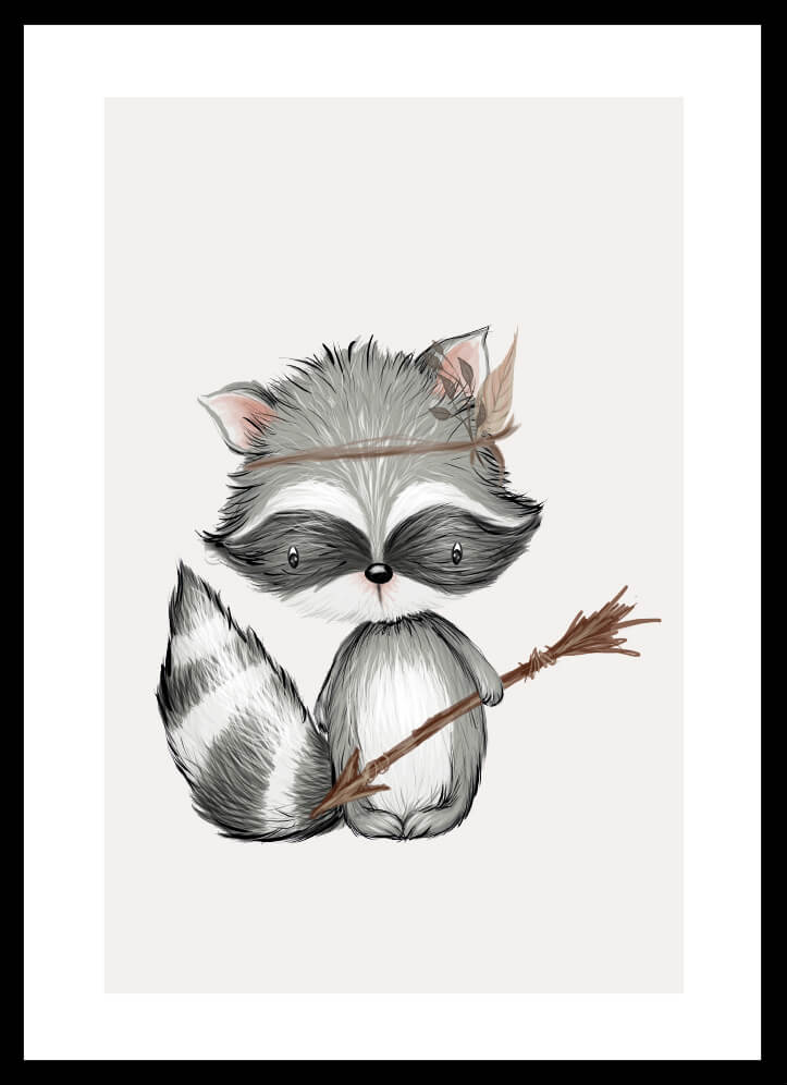 Poster Racoon - Dekortorget