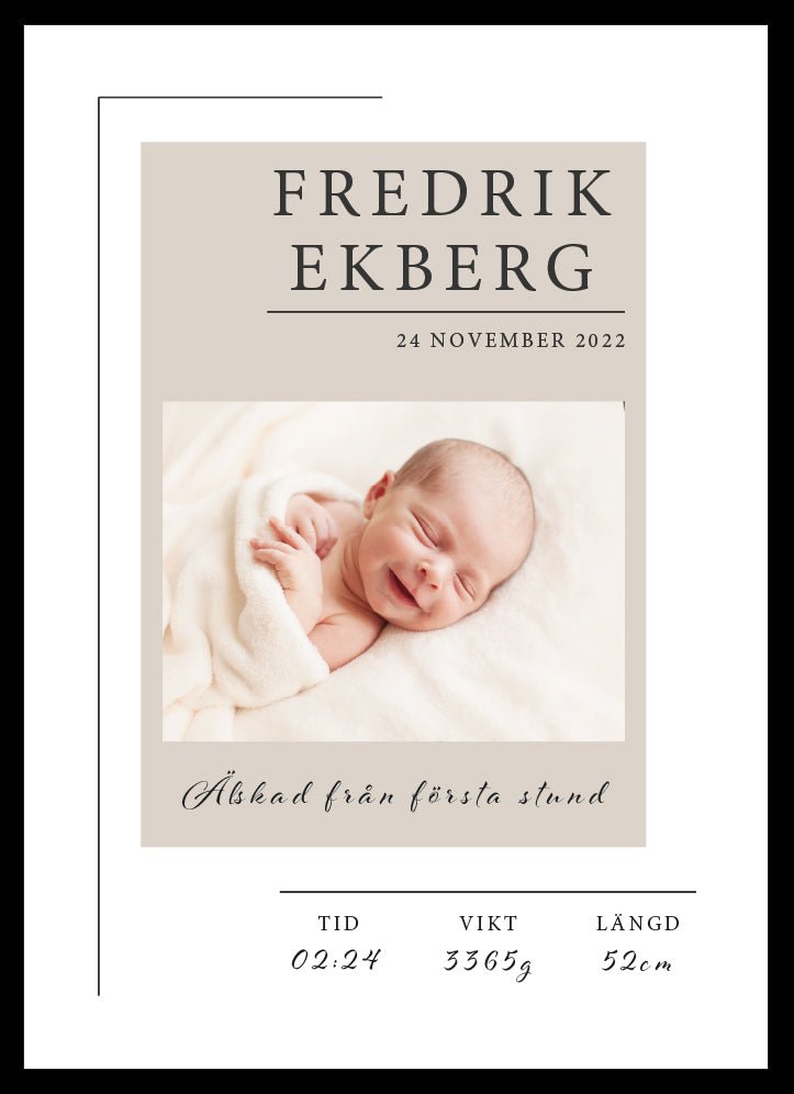 Namntavla Eget foto - kvadrat beige - Dekortorget