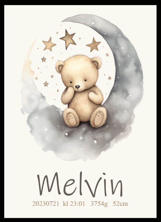 Namntavla Nalle på månen - Dekortorget