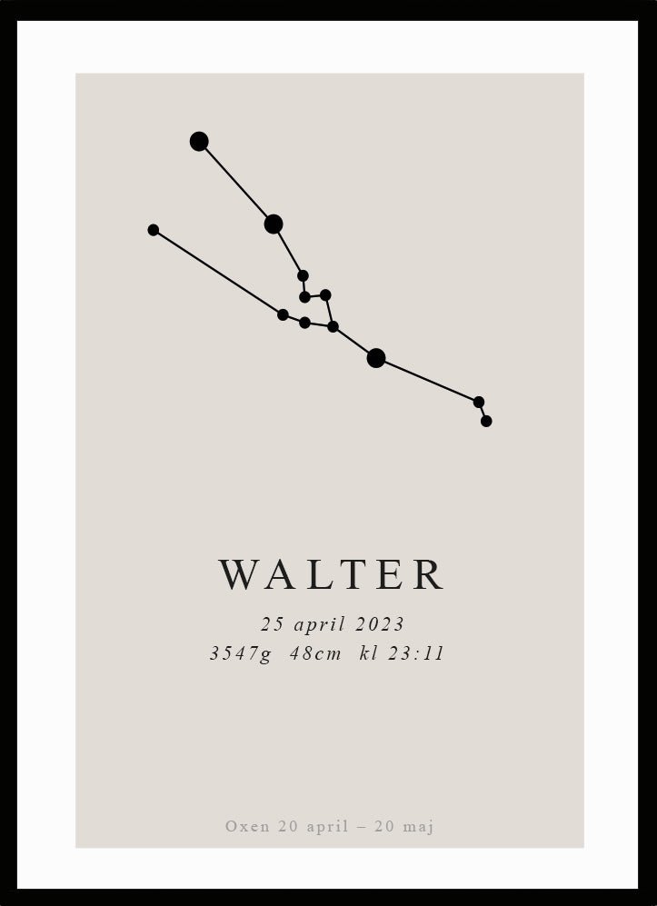 Namntavla Stjärntecken - oxen - Dekortorget