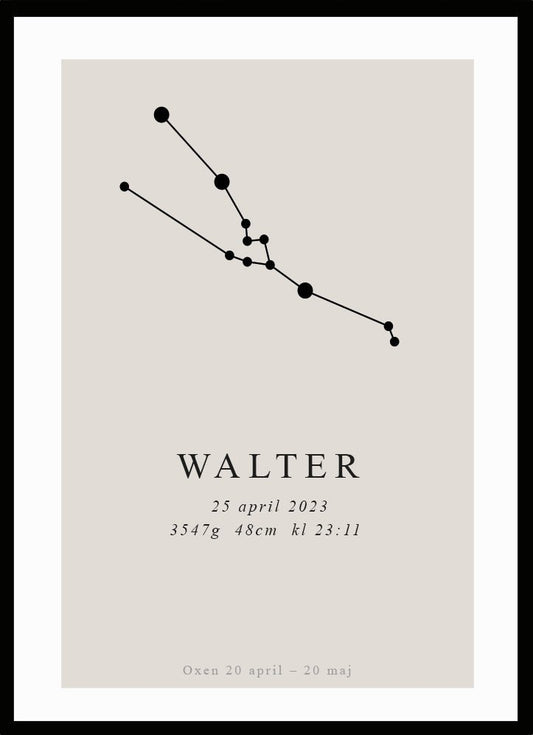 Namntavla Stjärntecken - oxen - Dekortorget