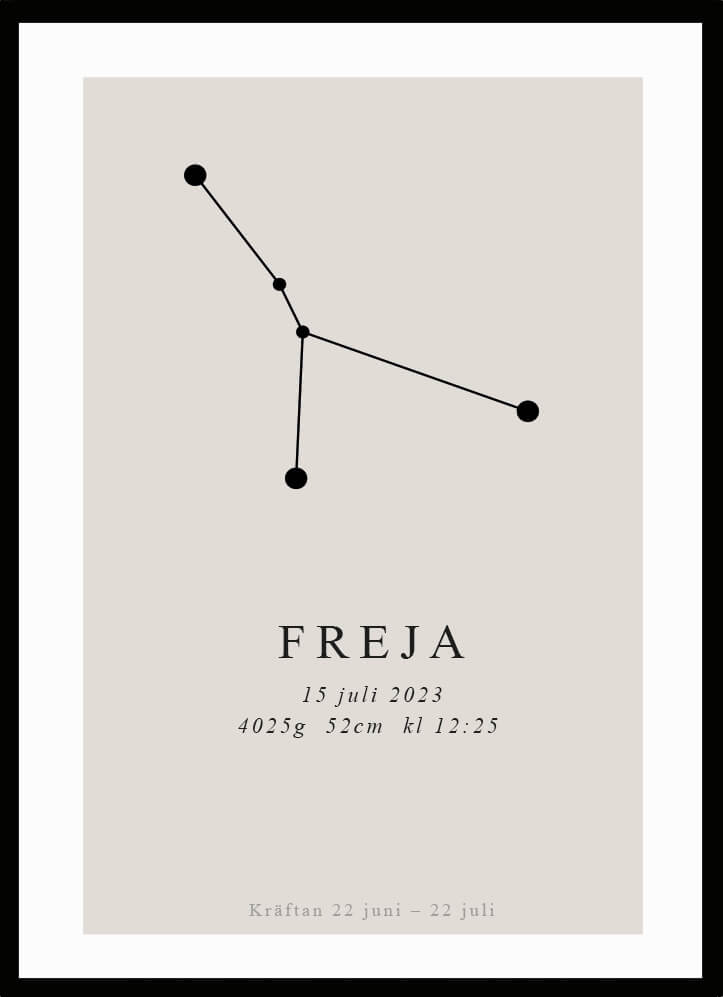 Namntavla Stjärntecken - kräftan - Dekortorget